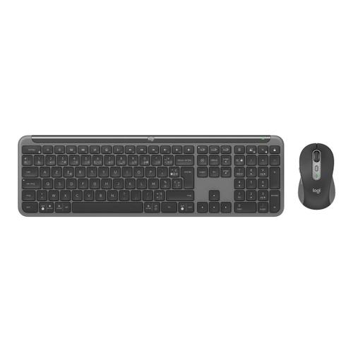 Logitech Signature Slim Combo MK950 - Ensemble clavier et souris - 100% full size - sans fil - Bluetooth 5.1 LE - AZERTY - Français - graphite