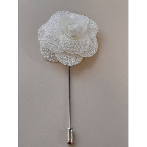 Broche Boutonnière En Forme De Fleur De Couleur Blanche Pour Costume Ou Veste