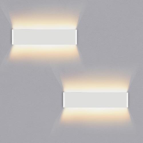 2 Pack Applique Murale Interieur Haut Et Bas Appliques 16w 40cm Aluminium Décorer/Moderne Applique Murale Blanc Chaud 3000k Led Murale Convient Pour Chambre|Couloir|Escalier?Blanc?