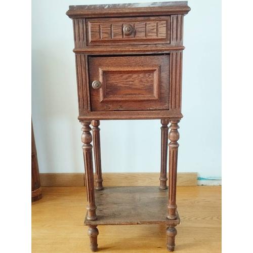 Table De Chevet En Bois Et Marbre