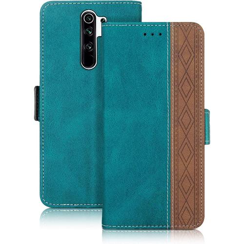 Vaitasy Coque Xiaomi Redmi 9, Haute Qualité Cuir Pu Étui Avec Fente Pour Carte Fonction Support Housse Magnétique Coque Compatible Avec Redmi 9, Vert