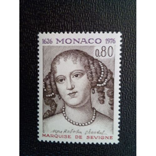 Timbre Monaco Yt 1068 Marie De Rabutin-Chantal, Marquise De Sévigné (1626-1696) 1976 ( 021012 )