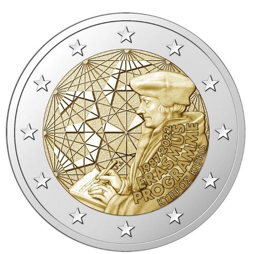 2 Euros Chypre 2022 Commémorative Erasmus. Unc Du Rouleau