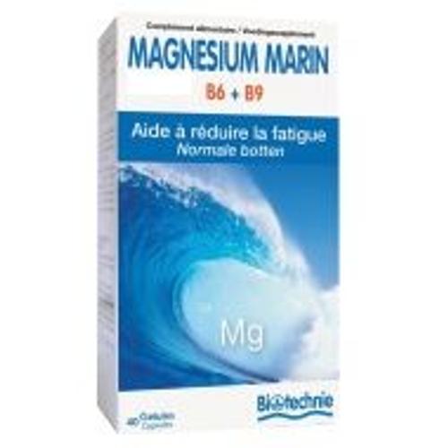 Magnesium Marin B6 B9 - 40 Gelules Biotechnie 