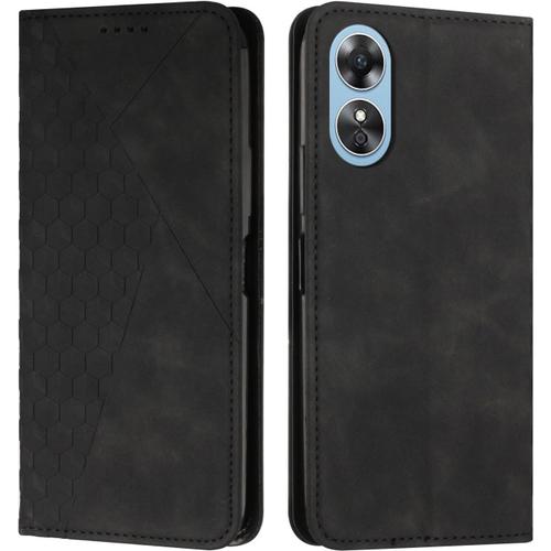 Coque Oppo A17 Wallet Étui En Cuir For Téléphone Portable Ventouse Magnétique Étui For Téléphone Portable Fente For Carte Support Flip Phone Case Compatible Avec Oppo A1