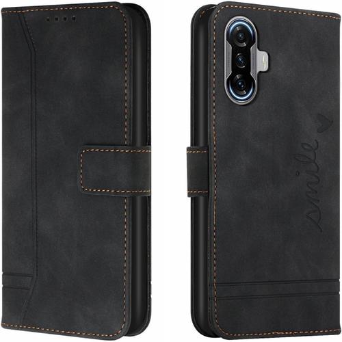 Coque Xiaomi Poco F3 Gt, Étui De Protection En Tpu Antichoc, Étui De Téléphone En Cuir Pu Magnétique Flip Folio Étui En Cuir Porte-Cartes Couverture