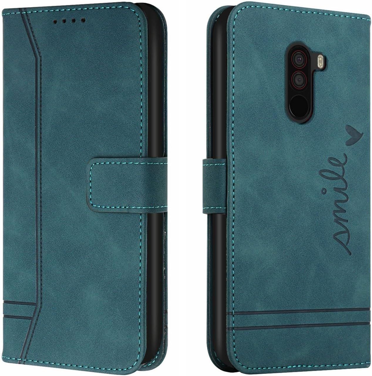 Coque Xiaomi Pocophone F1, Étui De Protection En Tpu Antichoc, Étui De Téléphone En Cuir Pu Magnétique Flip Folio Étui En Cuir Porte-Cartes Couvertur