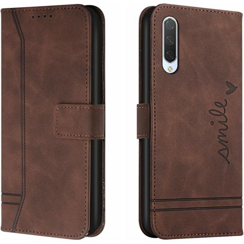 Coque Xiaomi Mi 9, Étui De Protection En Tpu Antichoc, Étui De Téléphone En Cuir Pu Magnétique Flip Folio Étui En Cuir Porte-Cartes Couverture De Cas