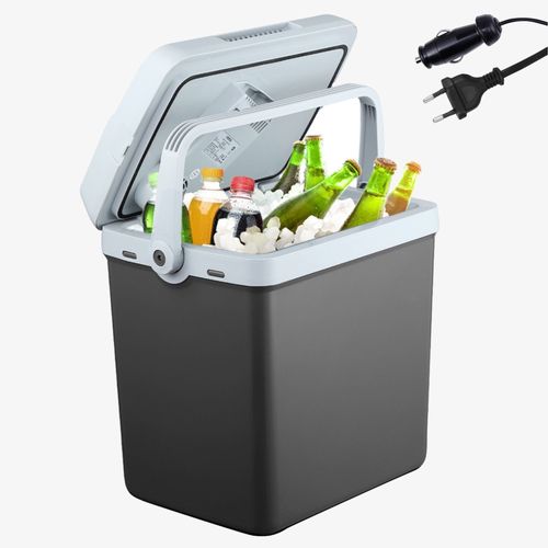 Glacière Électrique Réfrigérateur Portable Thermoélectrique Voiture Bateau Camping  Chaud Froid 12V 220V 25L
