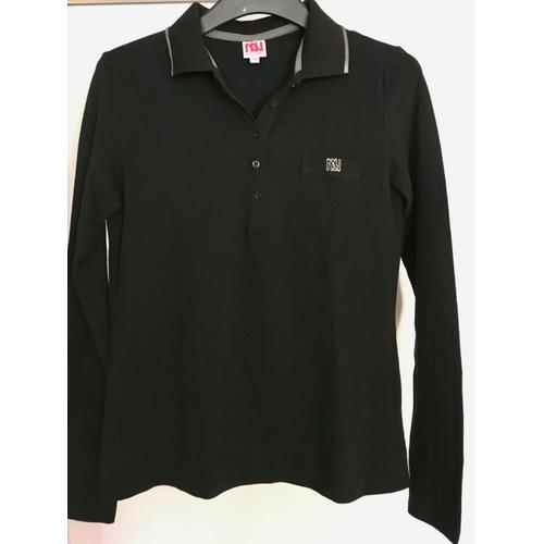 Polo Noir Manches Longues Dorotennis Taille 40