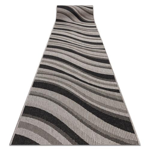 120x430 Cm Tapis De Couloir Sizal Floorlux Modèle 20353 Argentin / Noir 120 Cm