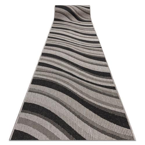 120x470 Cm Tapis De Couloir Sizal Floorlux Modèle 20353 Argentin / Noir 120 Cm