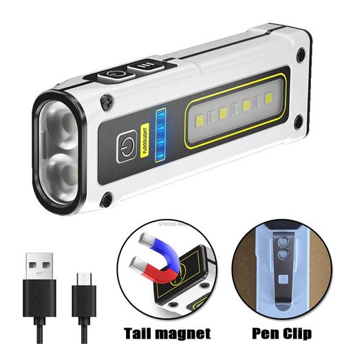 with pen clip 1PC Lampe de poche multifonction portable STD01 2Xaf + COB LED Mini torche LED TYPE-C lampe de travail aste avec pince à stylo magnétique ""Nipseyteko""