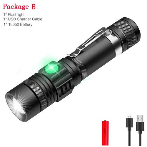 B T6-8000 Lumen Pocketman-Lampes De Poche Led Rechargeables Par Usb, Torche De Vélo, Lampe De Poche Extérieure Étanche, Torche N'aime ""Nipseyteko""