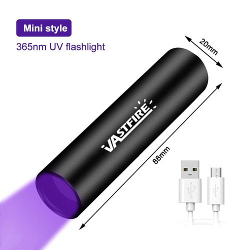Mini 365nm Mini lampe de poche UV aste par USB, lampe noire ultraviolette, Linternas violets, tapis, détecteur d'urine pour animaux de compagnie, capture de scorpions, 3W, 365nm ""Nipseyteko""