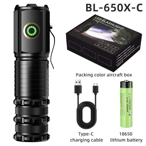 BL-650X-C-M Focus fixe Mini lampe de poche LED EDC avec indicateur d'alimentation, lampe porte-clés super lumineuse, torche aste USB, lanterne de camping, injuste, 2000lm ""Nipseyteko""