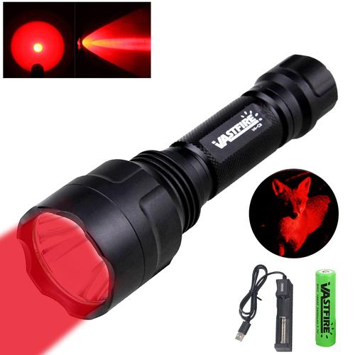 option 1 Lampe de poche de chasse à LED verte, torche à mode Dul1, lanterne aste USB, alimenté par batterie 600, 350LM, 800-18650 verges, gamme C8 ""Nipseyteko""