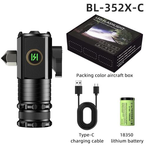 BL-352X-C-M Focus fixe Mini lampe de poche LED EDC avec indicateur d'alimentation, lampe porte-clés super lumineuse, torche aste USB, lanterne de camping, injuste, 2000lm ""Nipseyteko""