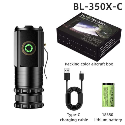 BL-350X-C-M Focus fixe Mini lampe de poche LED EDC avec indicateur d'alimentation, lampe porte-clés super lumineuse, torche aste USB, lanterne de camping, injuste, 2000lm ""Nipseyteko""