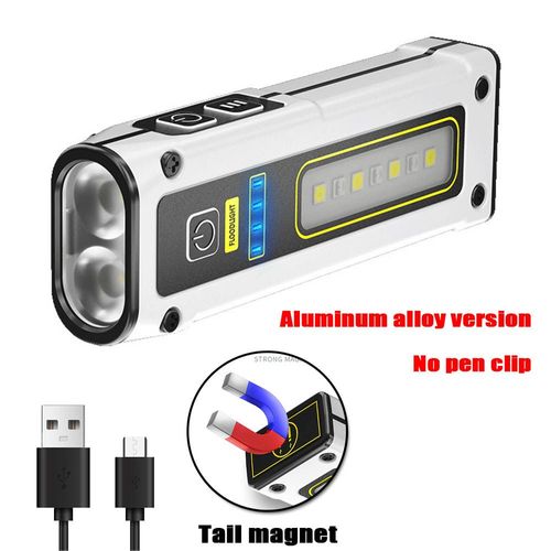 No pen clip 2PCS Lampe de poche multifonction portable STD01 2Xaf + COB LED Mini torche LED TYPE-C lampe de travail aste avec pince à stylo magnétique ""Nipseyteko""