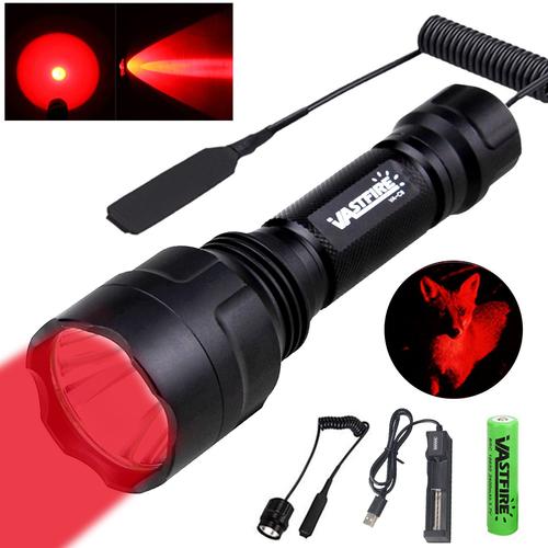 option 2 Lampe de poche de chasse à LED verte, torche à mode Dul1, lanterne aste USB, alimenté par batterie 600, 350LM, 800-18650 verges, gamme C8 ""Nipseyteko""