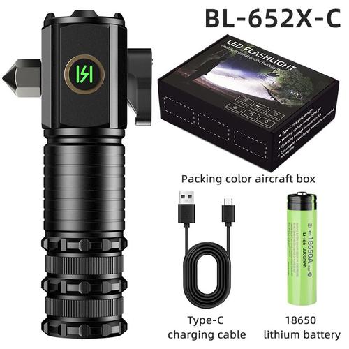 BL-652X-C-M Focus fixe Mini lampe de poche LED EDC avec indicateur d'alimentation, lampe porte-clés super lumineuse, torche aste USB, lanterne de camping, injuste, 2000lm ""Nipseyteko""