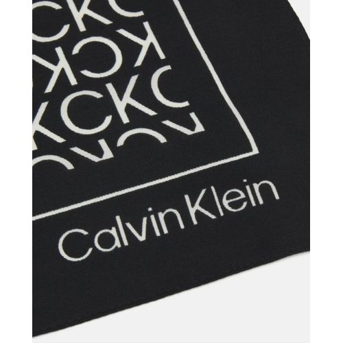Calvin Klein Foulard En Soie Logo Monogramme Marque Noir Et Blanc Taille Unique Carre Soyeux 80 Cm2 Tissu Prestige Look Chic Mixte Homme Femme Adulte Imprime Couvrechef Mode Glamour Tendance