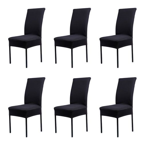 Lot De 6 Housses De Chaises - Noir