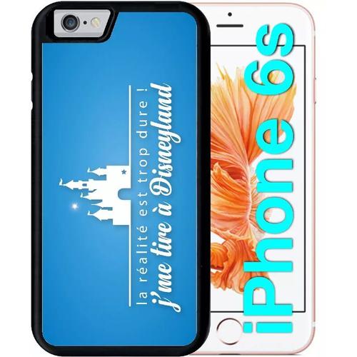 Coque Pour Iphone 6s - La Realite Est Tropdure Jme Tire A Disney Fond Turquoise - Noir