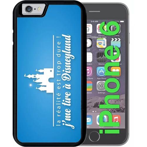 Coque Pour Iphone 6 - La Realite Est Tropdure Jme Tire A Disney Fond Turquoise - Noir