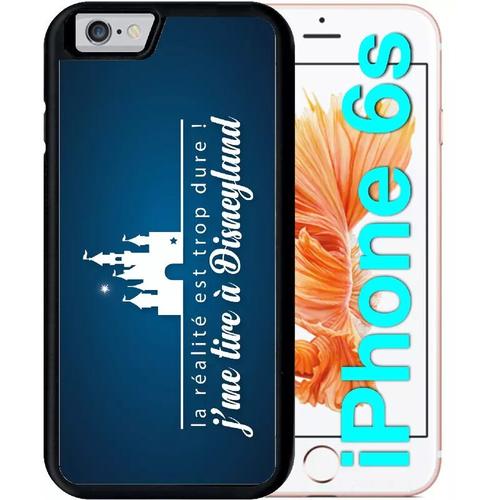 Coque Pour Iphone 6s - La Realite Est Tropdure Jme Tire A Disney Fond Bleu Fonc - Noir