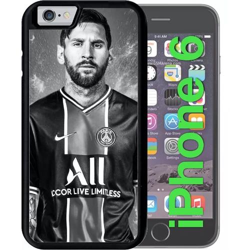 Coque Pour Iphone 6 - Messi Psg Monochrome - Noir