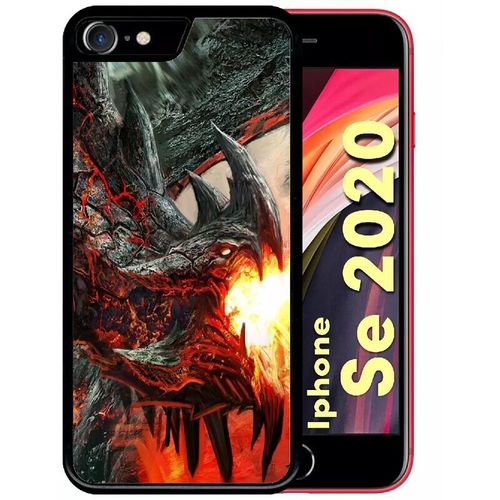 Coque Pour Iphone Se 2020 - Dragon - Noir