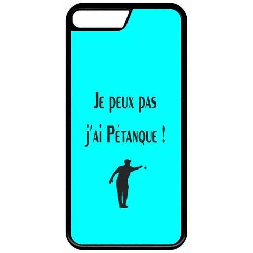 Coque Pour Iphone Se 2022 - Je Peux Pas J Ai Petanque Turquoise - Silicone - Noir