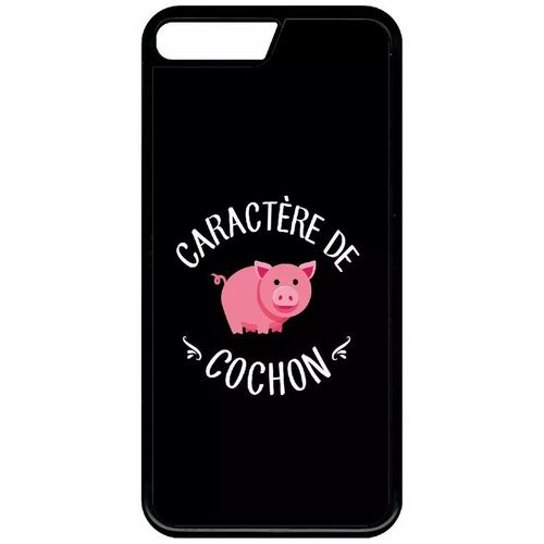Coque Pour Iphone Se 2022 - Caractere De Cochon Fond Noir - Silicone - Noir