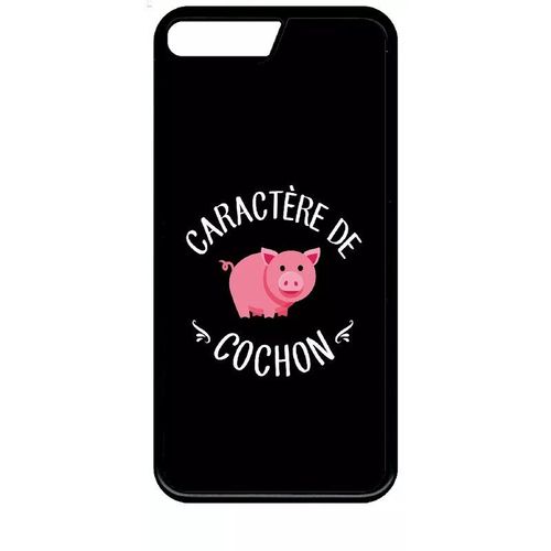Coque Pour Iphone Se 2020 - Caractere De Cochon Fond Noir - Noir