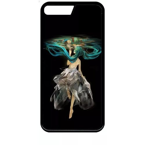 Coque Pour Iphone Se 2020 - Manga Fille Cheveux Bleu - Noir