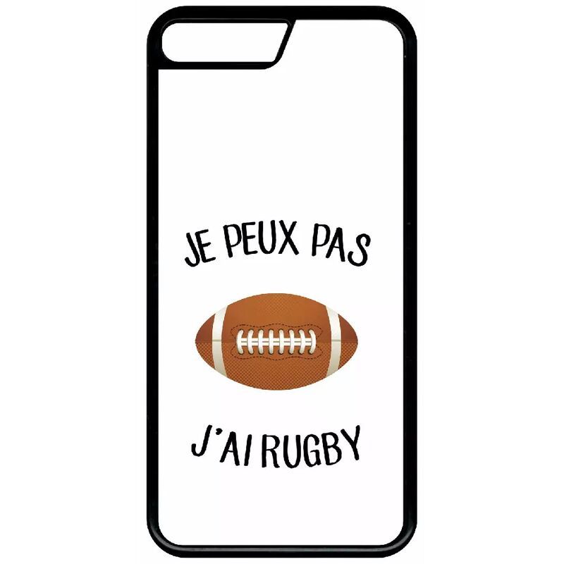 Coque Pour Iphone Se 2022 - Je Peux Pas J Ai Rugby Ballon Fond Blanc - Silicone - Noir