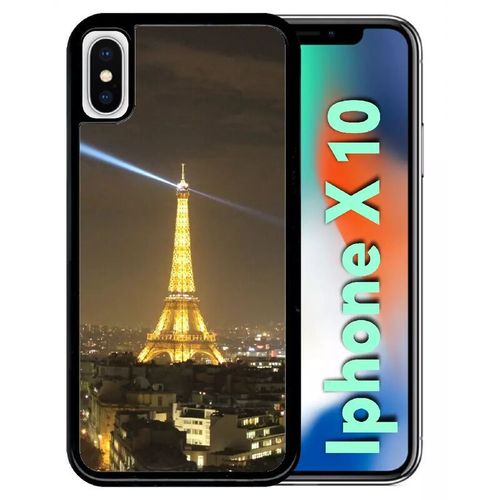 Coque Pour Iphone X - Tour Eiffel - Noir