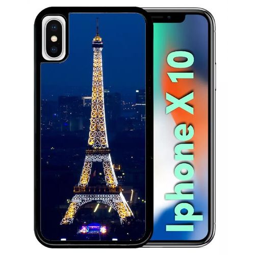Coque Pour Iphone X - Tour Eiffel Paris Night - Noir