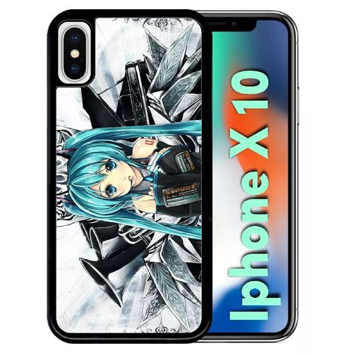 Coque Pour Iphone X - Manga Fille - Noir