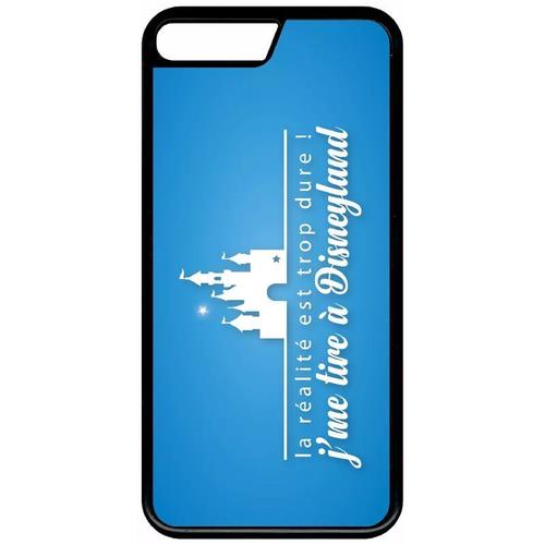 Coque Pour Iphone 7+ - La Realite Est Tropdure Jme Tire A Disney Fond Turquoise - Noir