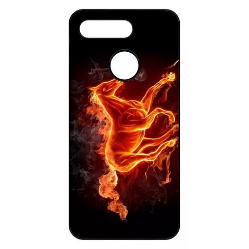 Coque Pour Honor View 20 - Cheval En Feu - Noir
