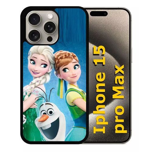 Coque Pour Iphone 15 Pro Max - La Reine Des Neiges - Silicone - Noir
