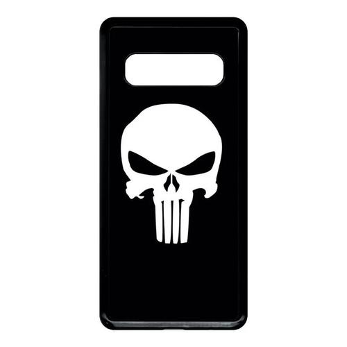 Coque Pour Samsung Galaxy S10 - Tête De Mort Sur Fond Noir - Noir