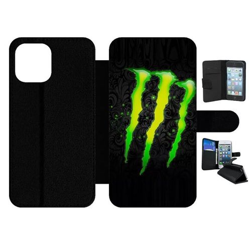 Etui À Rabat Pour Iphone 12 Pro Max - Monster Griffe - Simili-Cuir - Noir