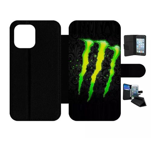 Etui À Rabat Pour Iphone 13 Pro Max - Monster Griffe - Simili-Cuir - Noir