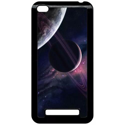 Coque Pour Xiaomi Redmi 4a - Espace Saturne - Noir