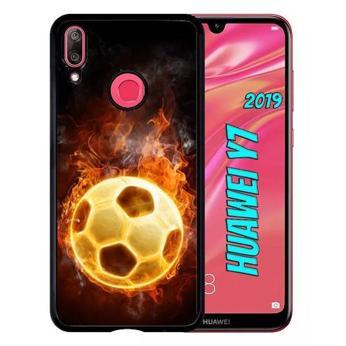 Coque Pour Huawei Y7 2019 - Foot Flamme - Noir