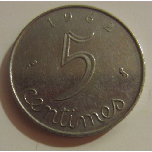 Pièce France 5 Centimes De Francs À L'épi Type Épi 1962